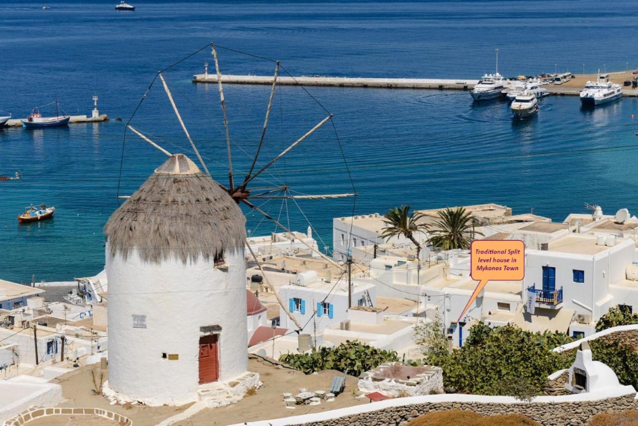 Traditional Split Level House In Mykonos Townヴィラ エクステリア 写真